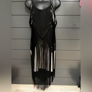 Haute  Hippe black fringe  dress (8)